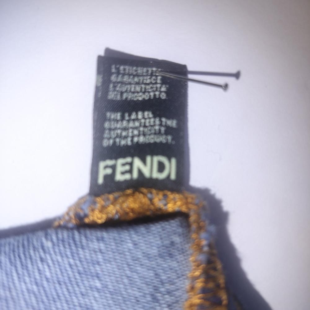 Fendi Roma Girls Dark Wash Slim Leg Jeans Embroidered Logo Back Pocket Size 12A - Picture 11 of 15